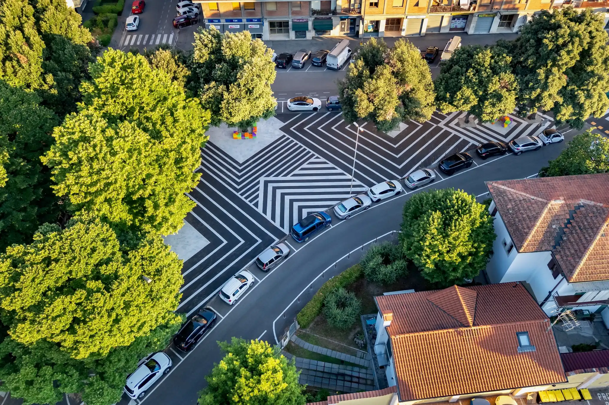 Asphalt Art Initiative “after” photos in Prato, Italy, June 29, 2025.
