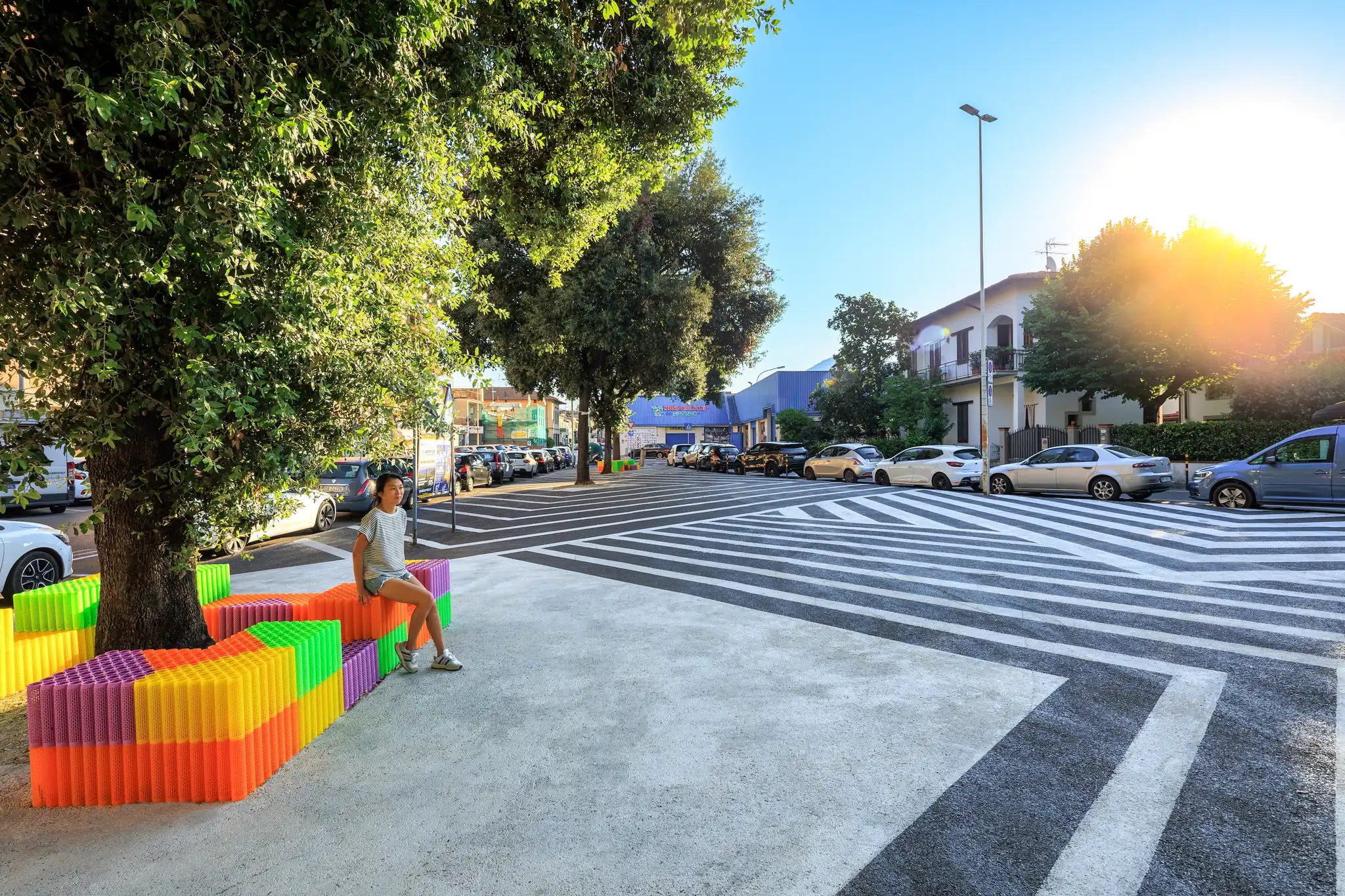 Asphalt Art Initiative “after” photos in Prato, Italy, June 29, 2025.