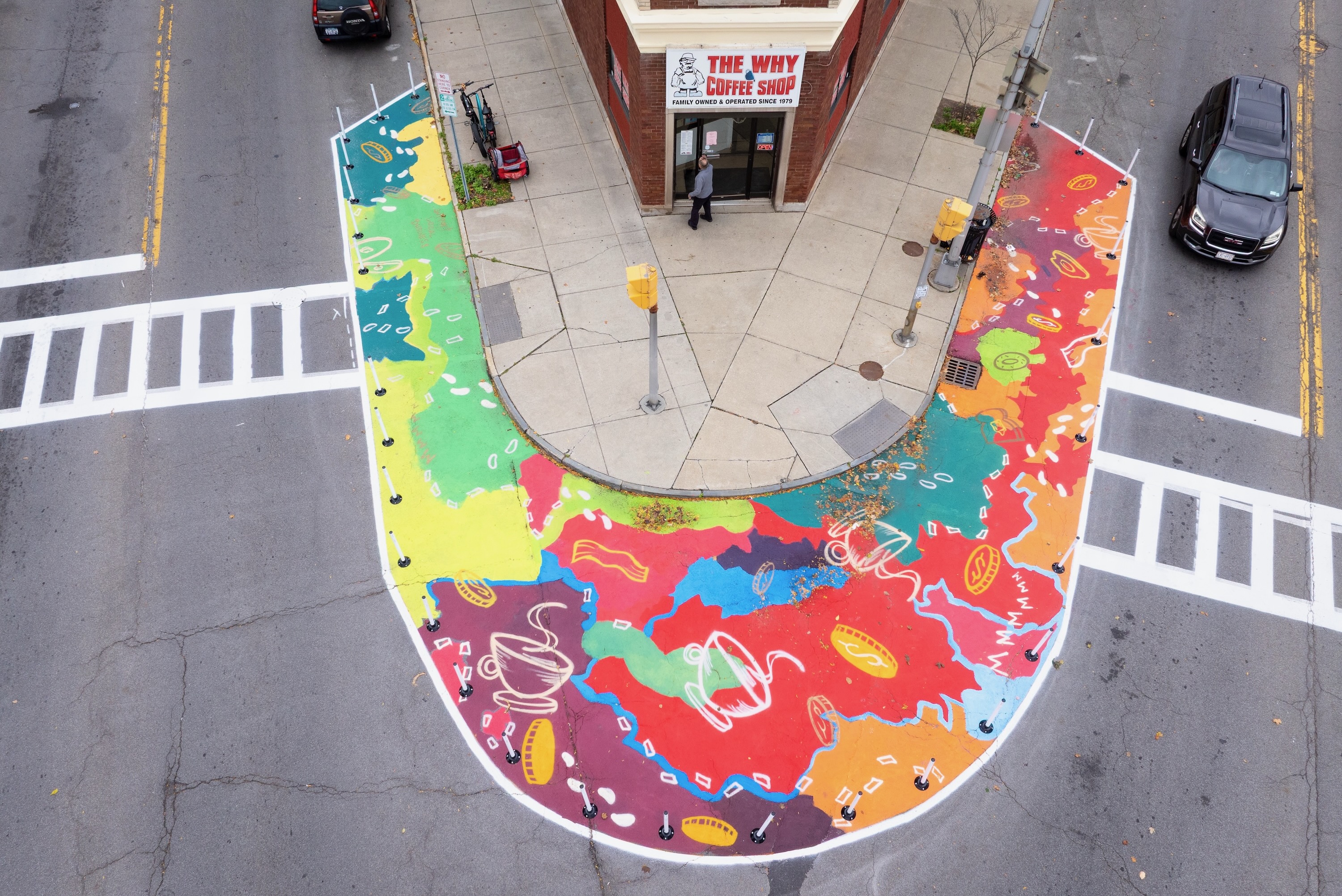Asphalt Art Initiative “after” photos in Niagara Falls, New York, October 21, 2025.
