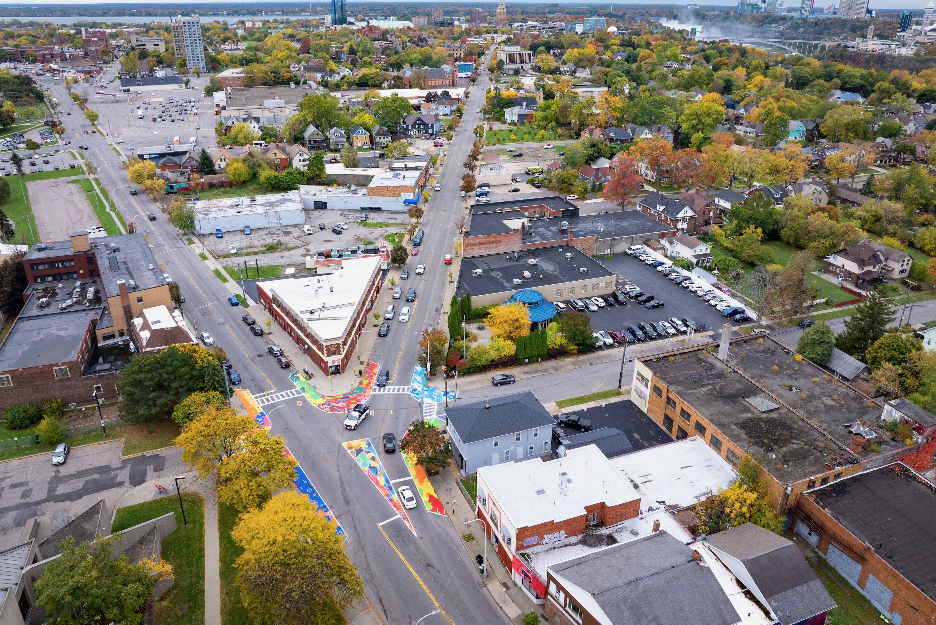 Asphalt Art Initiative “after” photos in Niagara Falls, New York, October 21, 2025.