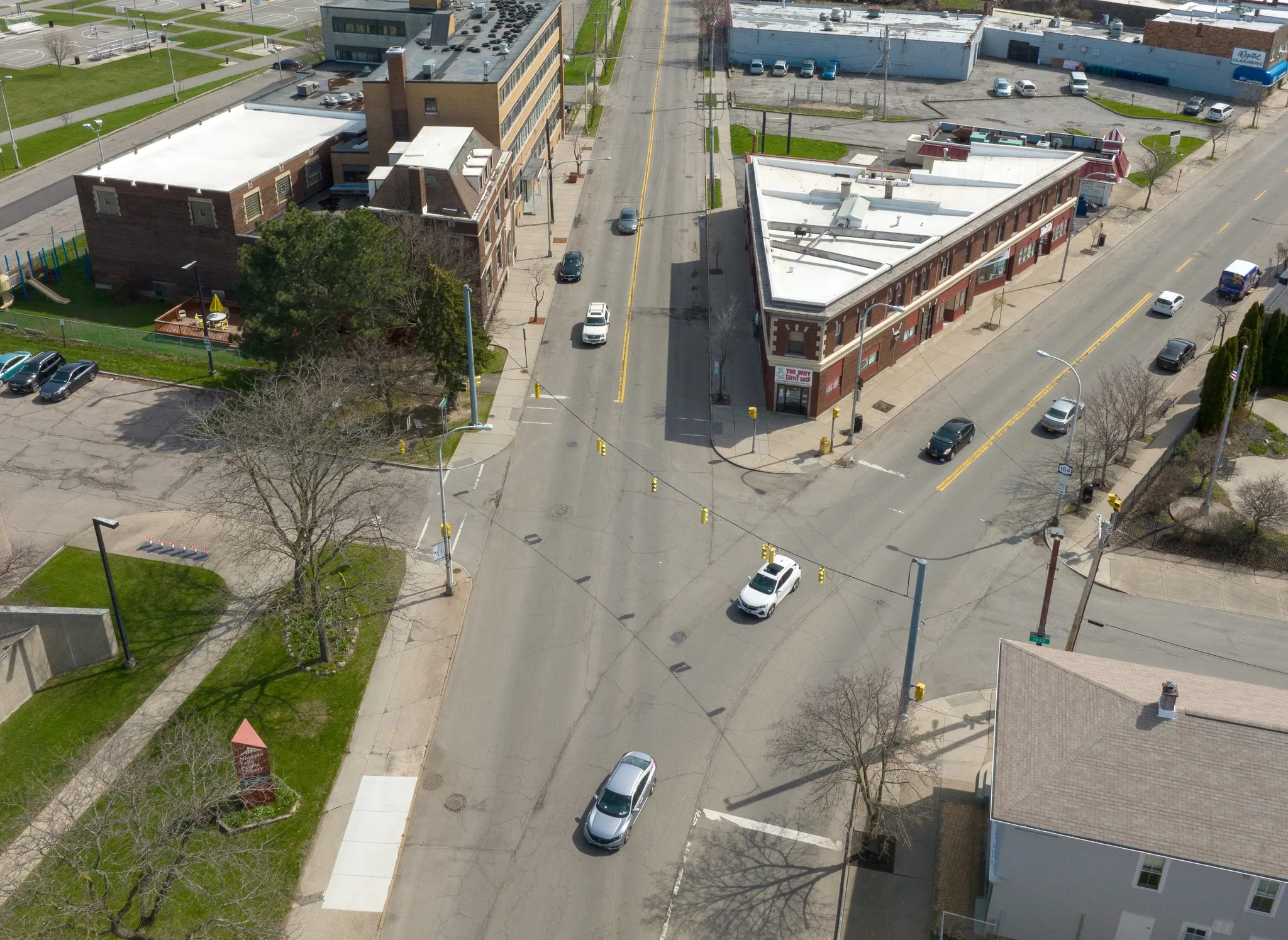 Asphalt Art before and after comparisons in Niagara Falls, NY.