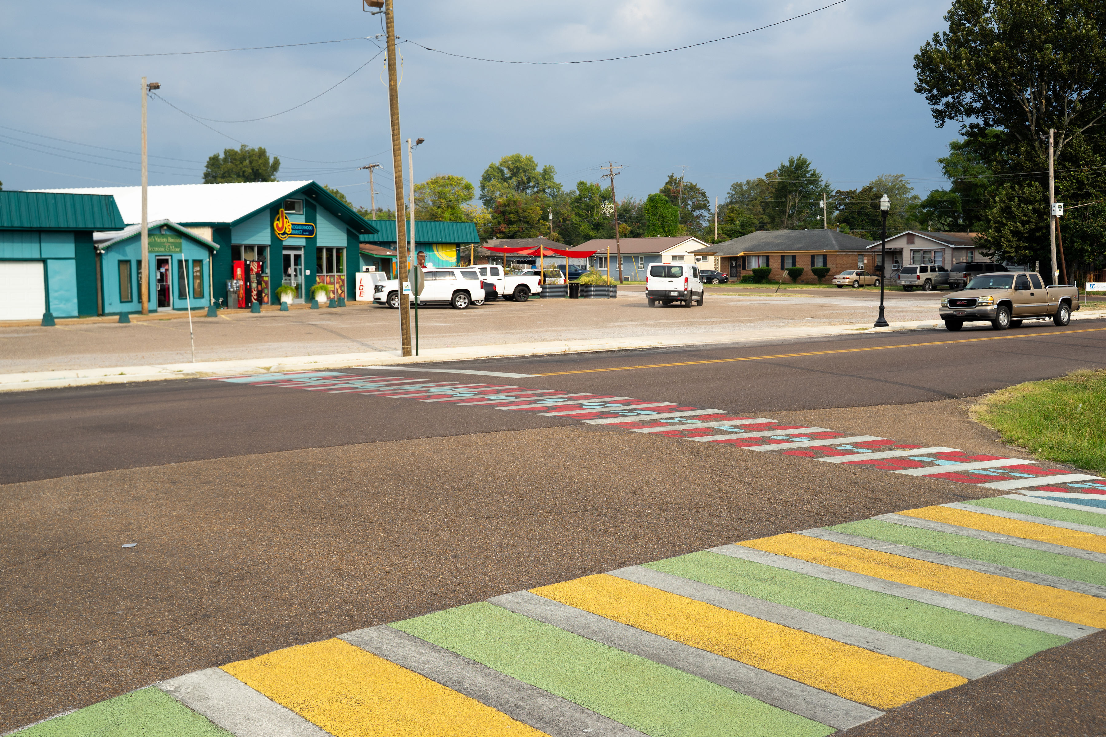 Asphalt Art Initiative “after” photos in Clarksdale, Mississippi, October 8, 2025.