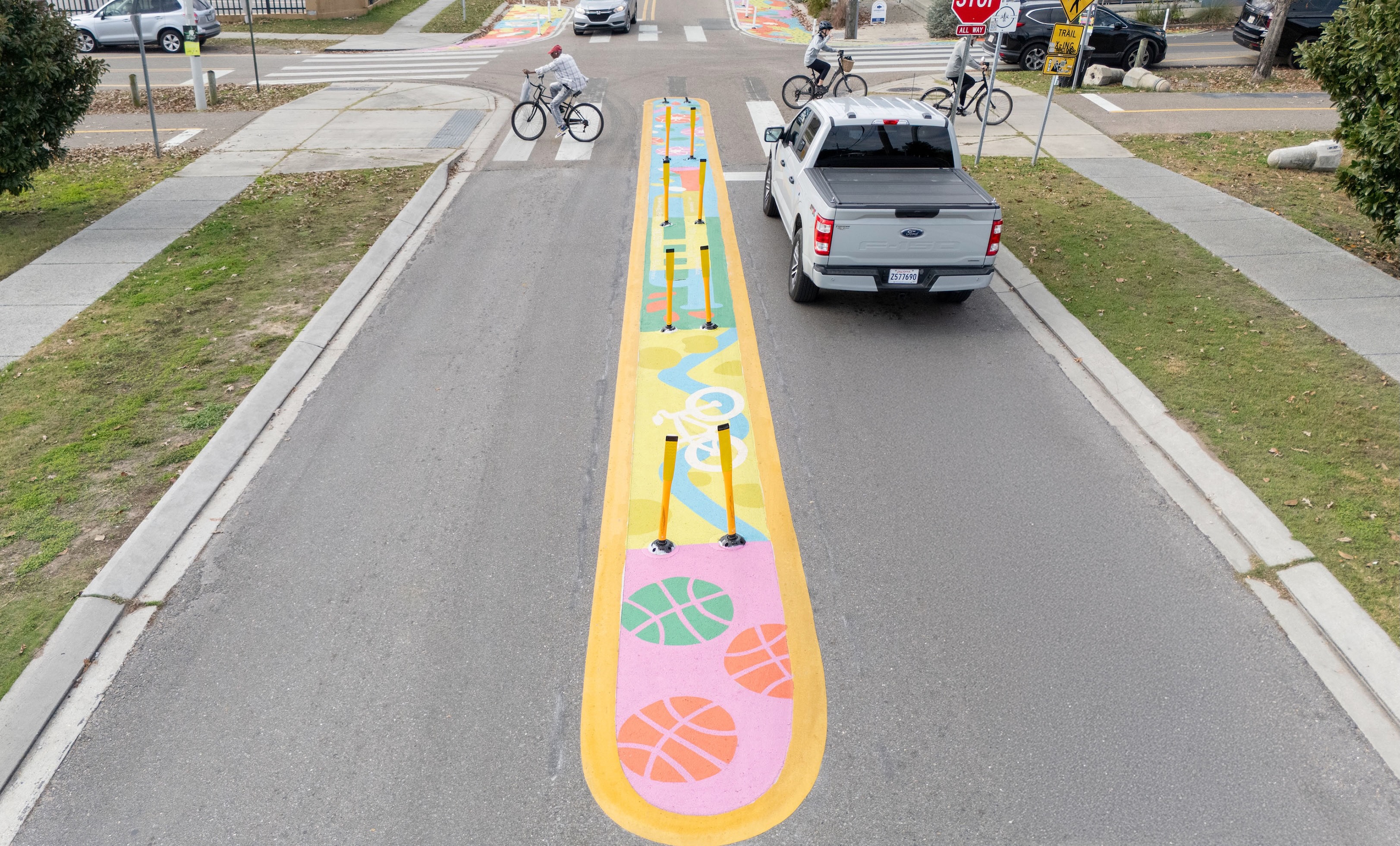 Asphalt Art Initiative “after” photos in New Orleans, Louisiana, December 26, 2025.