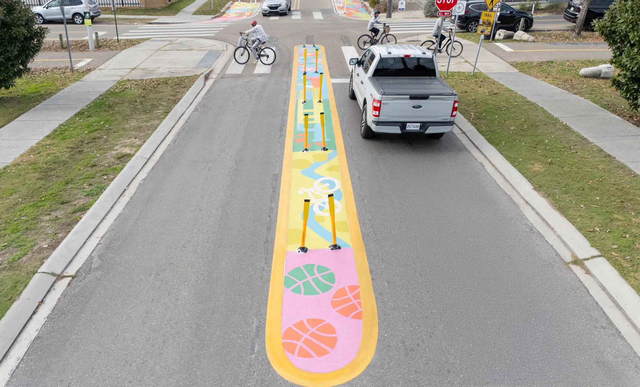 Asphalt Art Initiative “after” photos in New Orleans, Louisiana, December 26, 2025.