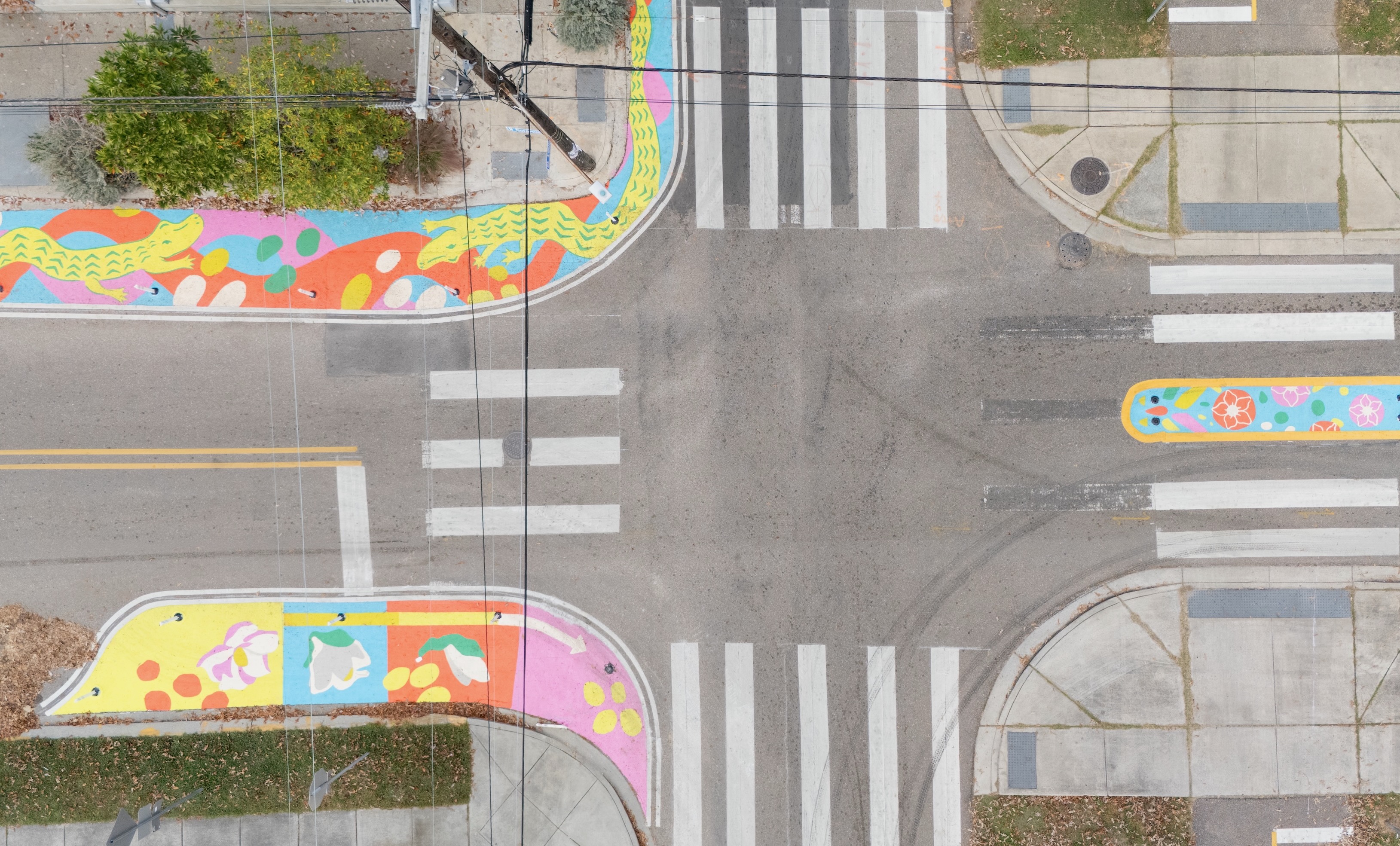 Asphalt Art Initiative “after” photos in New Orleans, Louisiana, December 26, 2025.