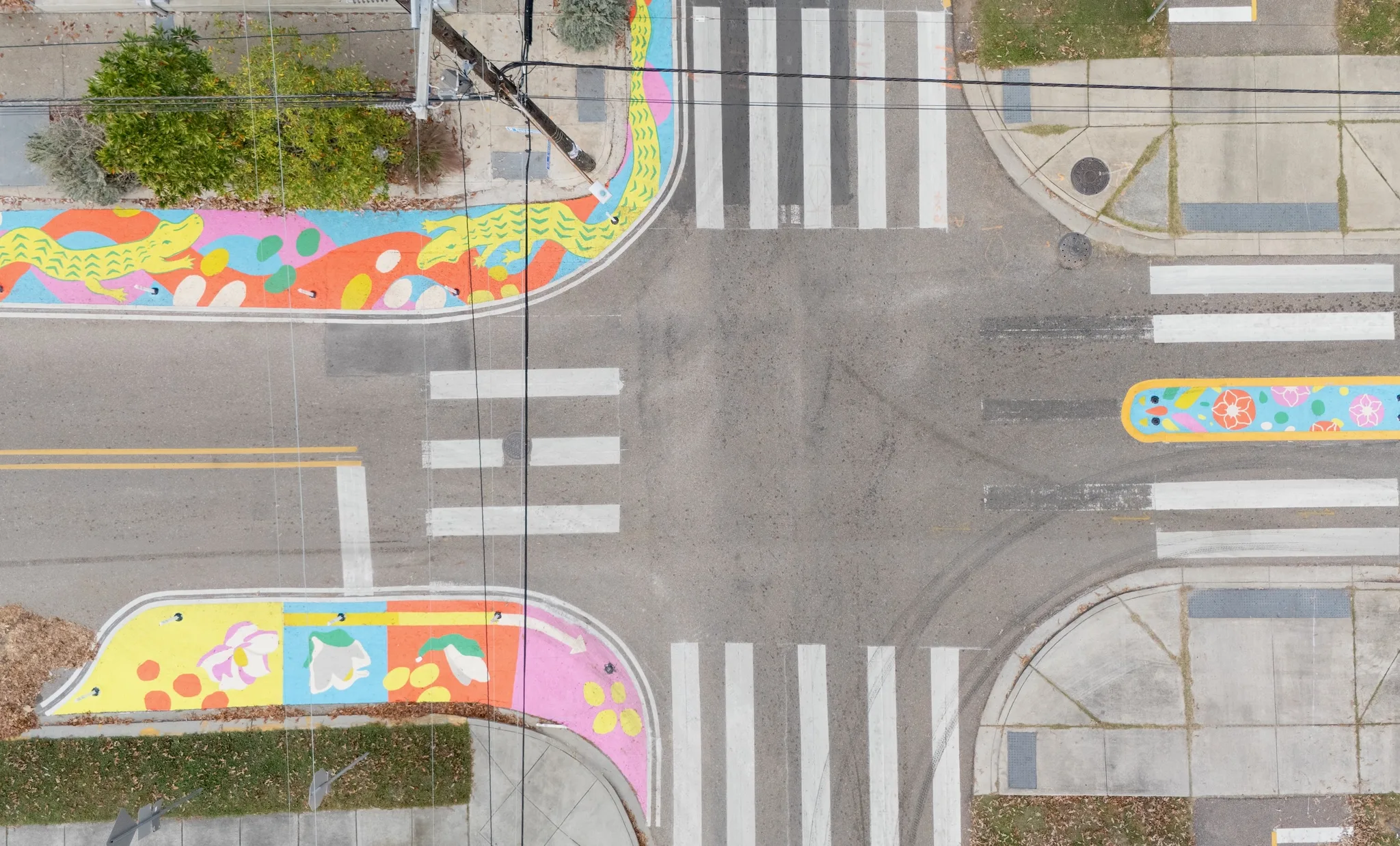 Asphalt Art Initiative “after” photos in New Orleans, Louisiana, December 26, 2025.