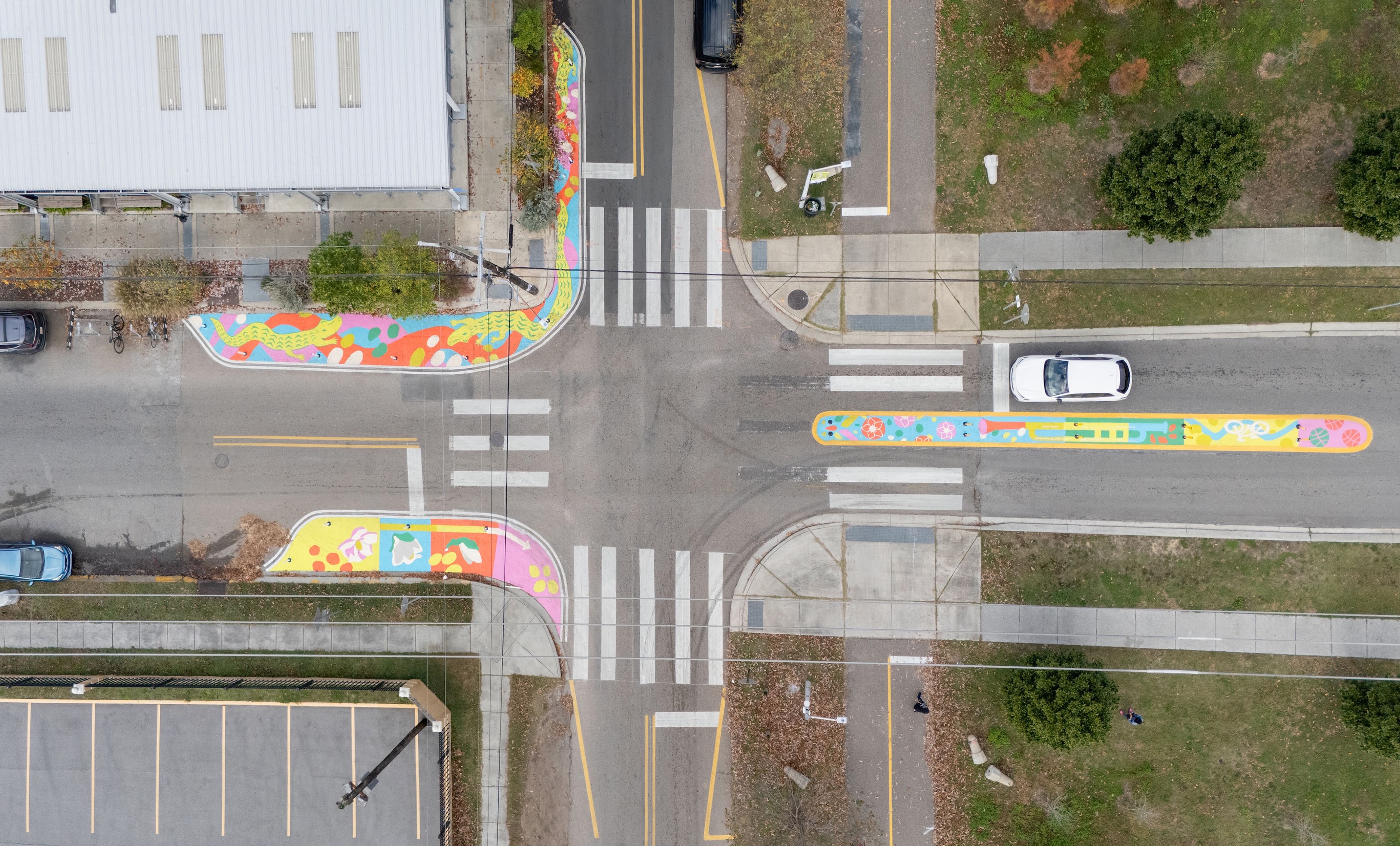 Asphalt Art Initiative “after” photos in New Orleans, Louisiana, December 26, 2025.