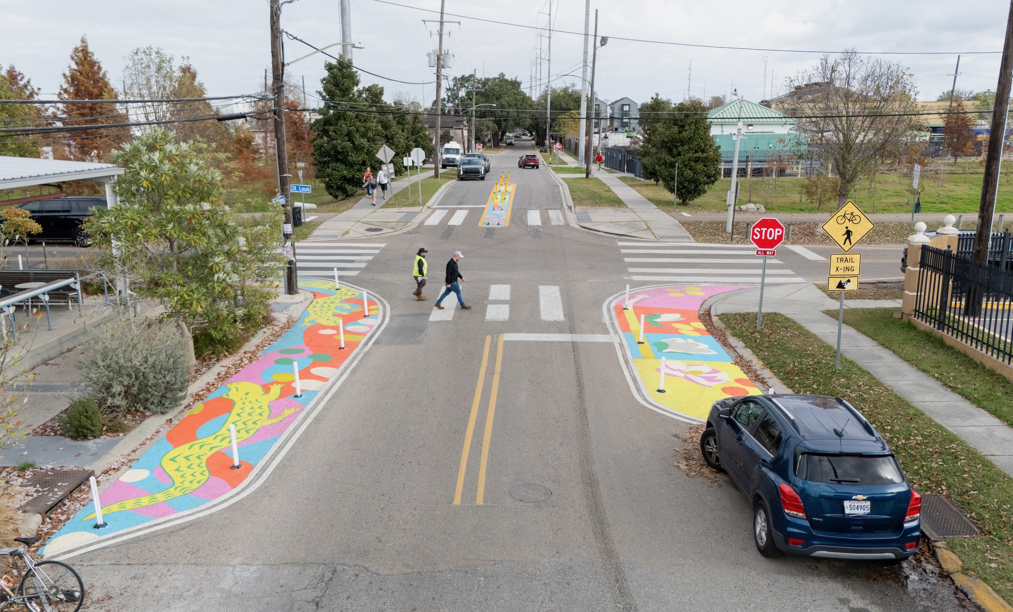 Asphalt Art Initiative “after” photos in New Orleans, Louisiana, December 26, 2025.