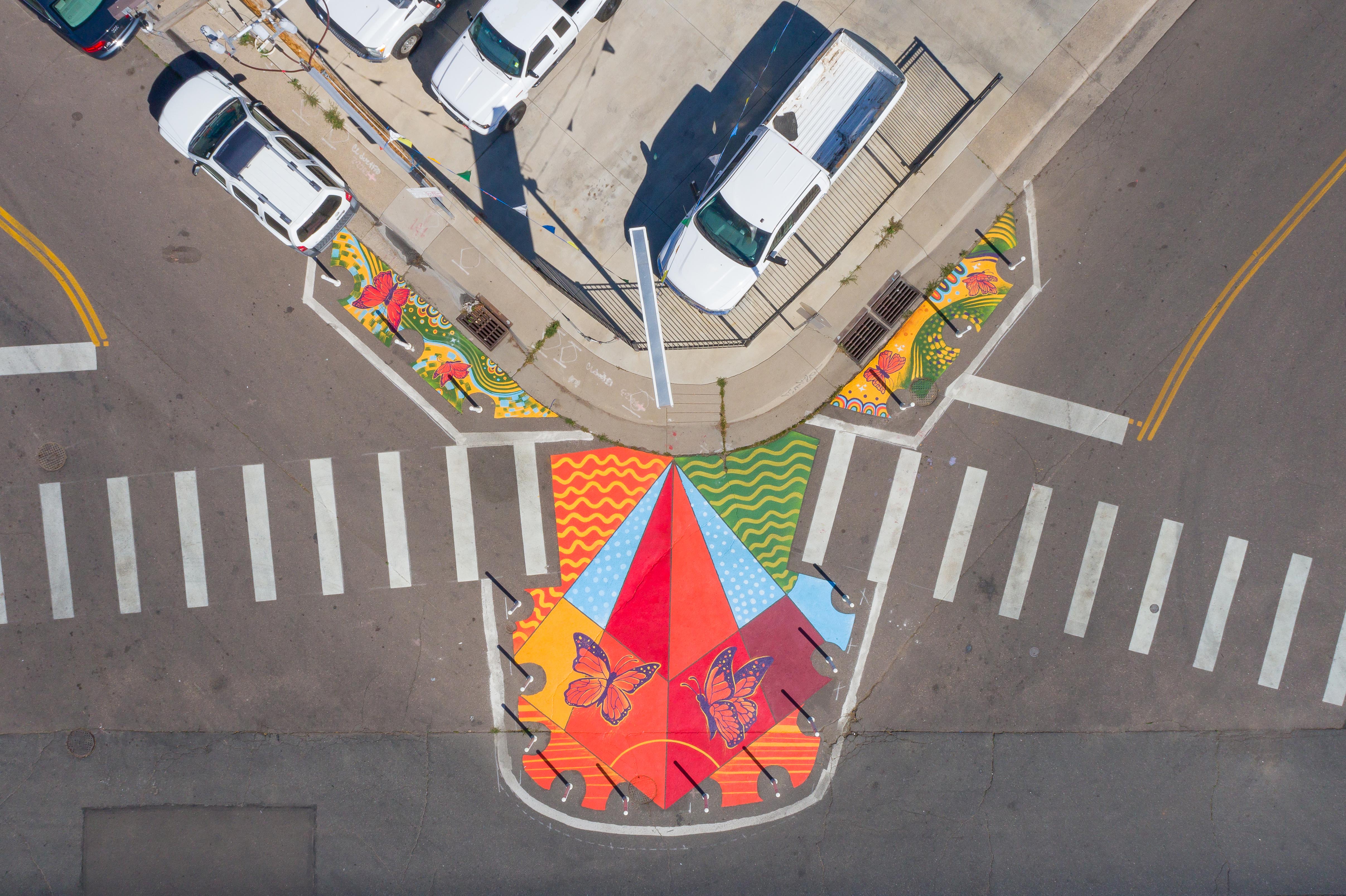 Denver, Colorado Asphalt Art Initiative Drone After shoot