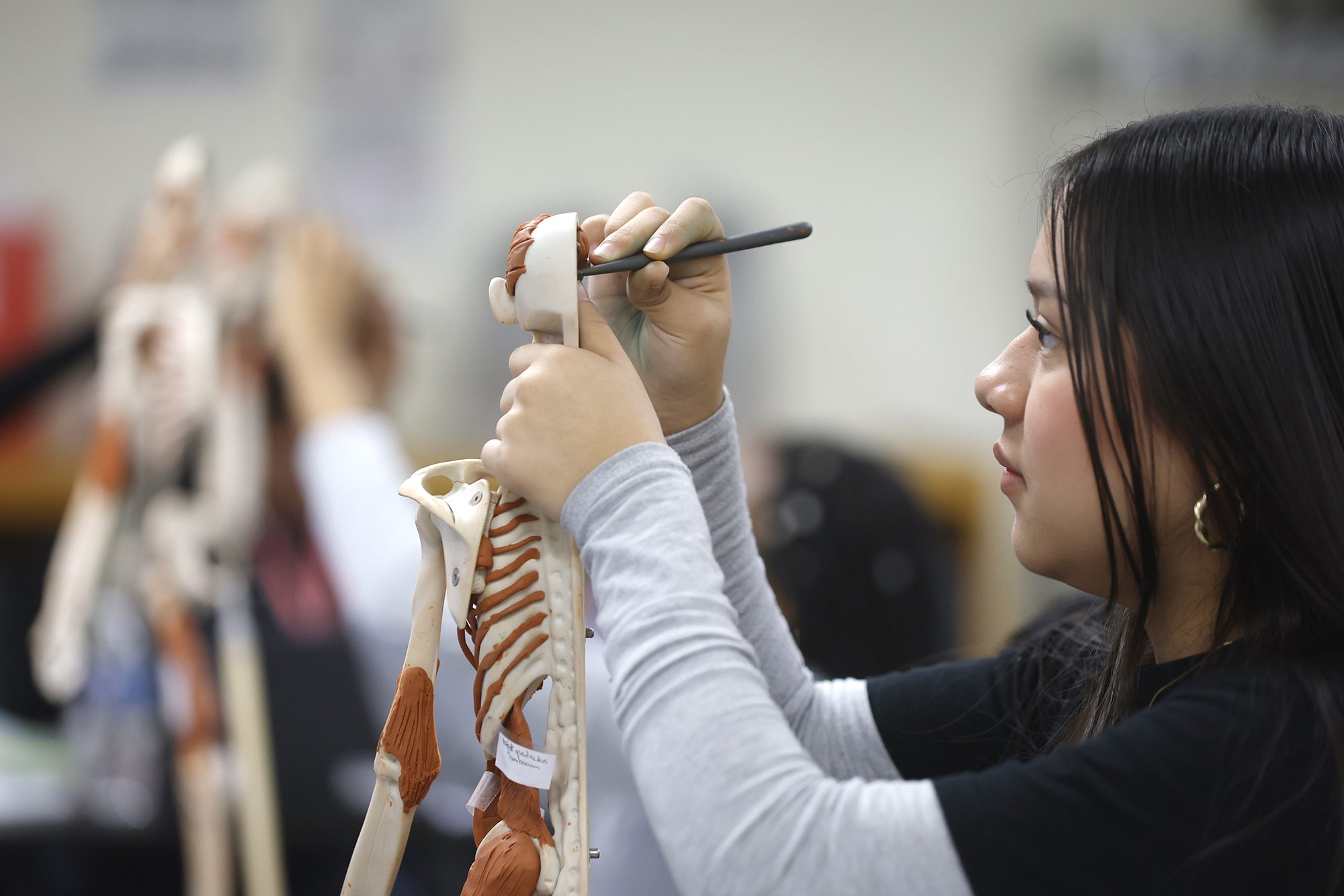 Students at Hawthorne Academy of Health Sciences (HAHS) participate in clinical training on Thursday, October 17, 2024, in Charlotte, North Carolina.