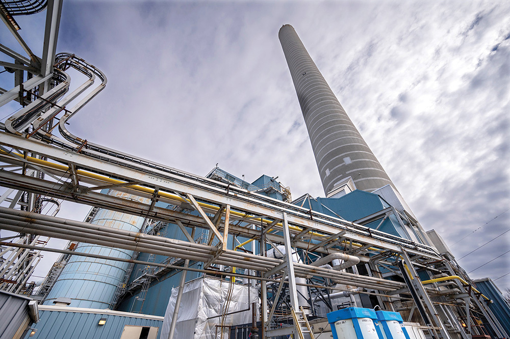 View of the Chambers Cogeneration Plant in Carney’s Point, NJ, which is transitioning from coal to clean energy storage.