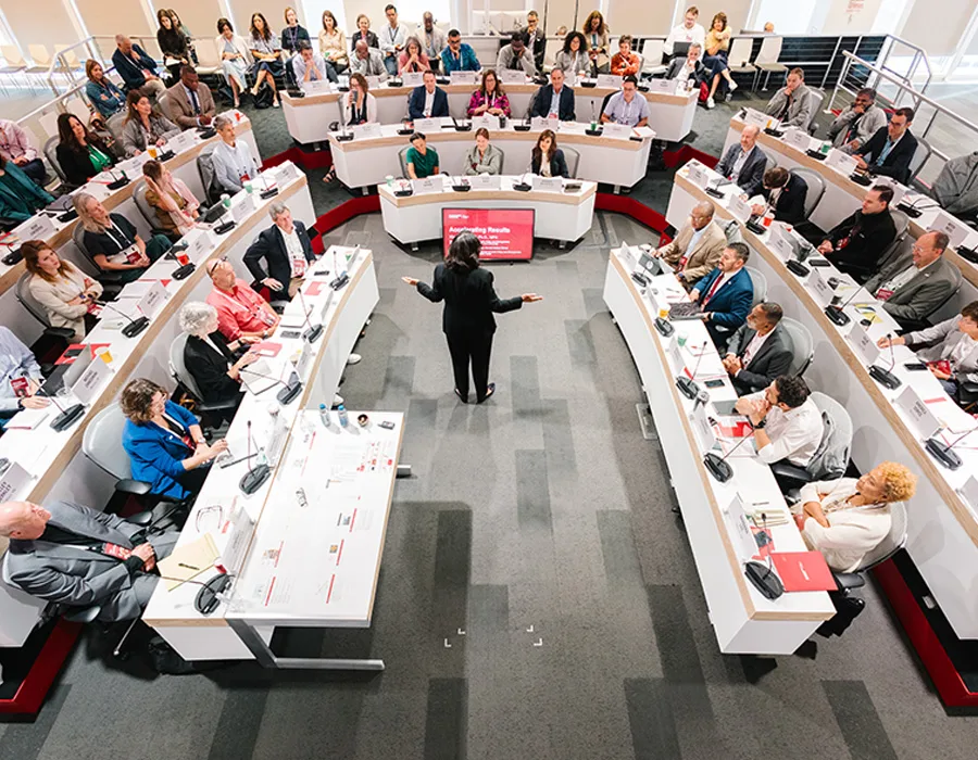 Mayors in the Bloomberg Harvard City Leadership Initiative attend expert sessions in New York City.