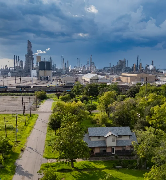 Communities near petrochemical facilities in Port Arthur, Texas face health impacts from toxic pollution.