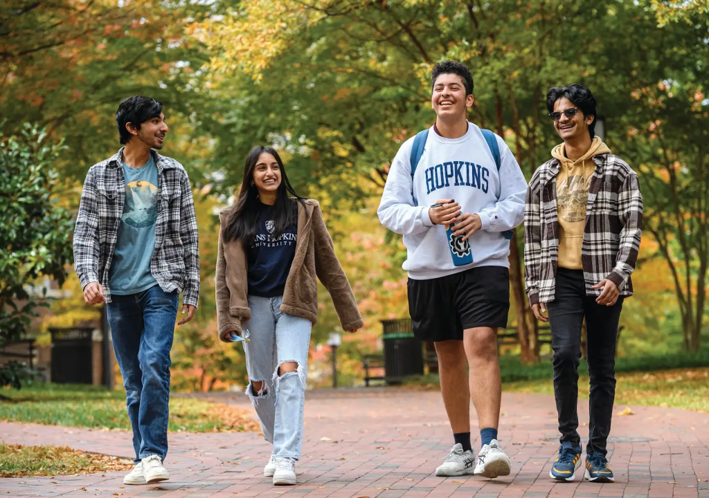 Undergraduate students at Johns Hopkins University benefit from need-blind admissions and graduate with low median student debt.