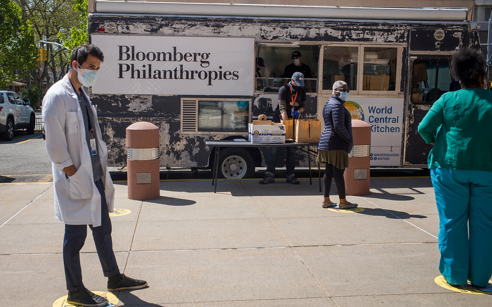 World Central Kitchen and Bloomberg Philanthropies have teamed up to feed hospital staff at Kings County Hospital in Brooklyn