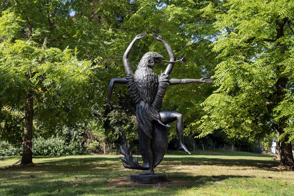 Leonora Carrington, The Dancer (El Bailarín), 2011, rossogranada. Frieze Sculpture 2024.