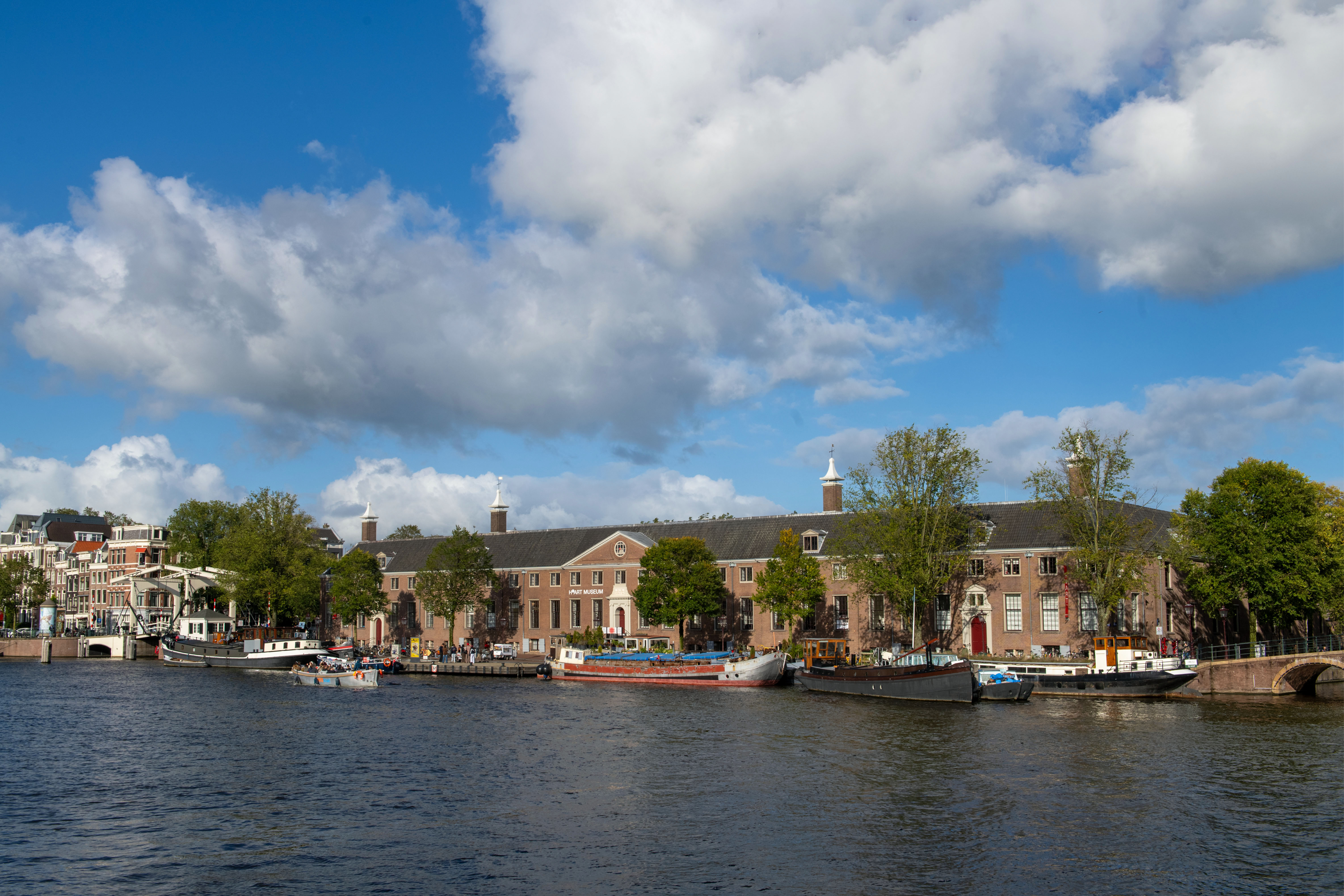 H'ART Museum building exterior as seen from the Amstel river