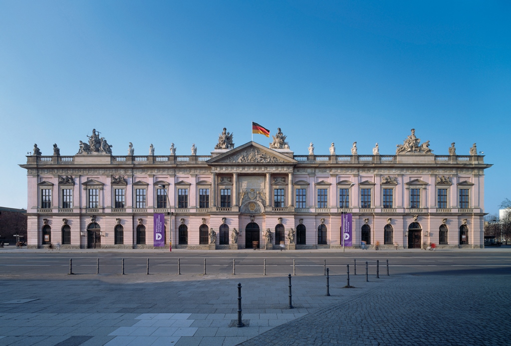 Photograph showing a frontal view of the Zeughaus and the main entrance.