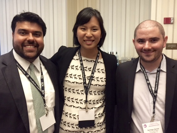 (Left-right) Chief Services Officer of Austin, Texas, Sly Majid, WWC Associate Director Jennifer Park, and Chief Innovation Officer of the City of South Bend, Indiana, Santiago Garces