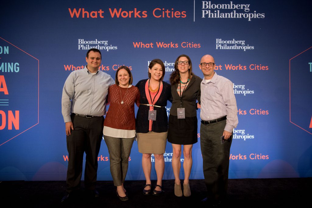 Staff from Kansas City, Missouri, with Katherine Klosek, Senior Advisor at the Center for Government Excellence at Johns Hopkins University, at the 2016 What Works Cities Summit
