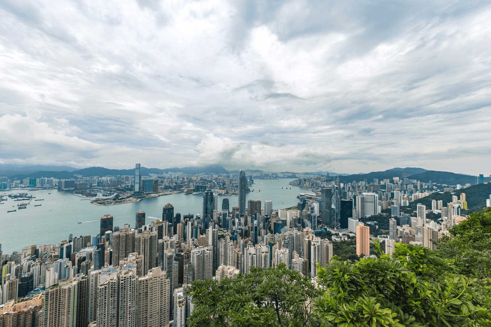 Views-of-Hong-Kong-harbor-and-skyrises-around-Central-Business-District Views of Hong Kong harbor and skyrises around Central Business District