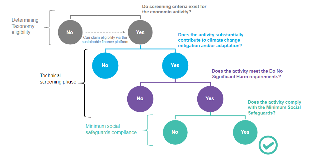 the 4-step process to determine if an activity is taxonomy-aligned
