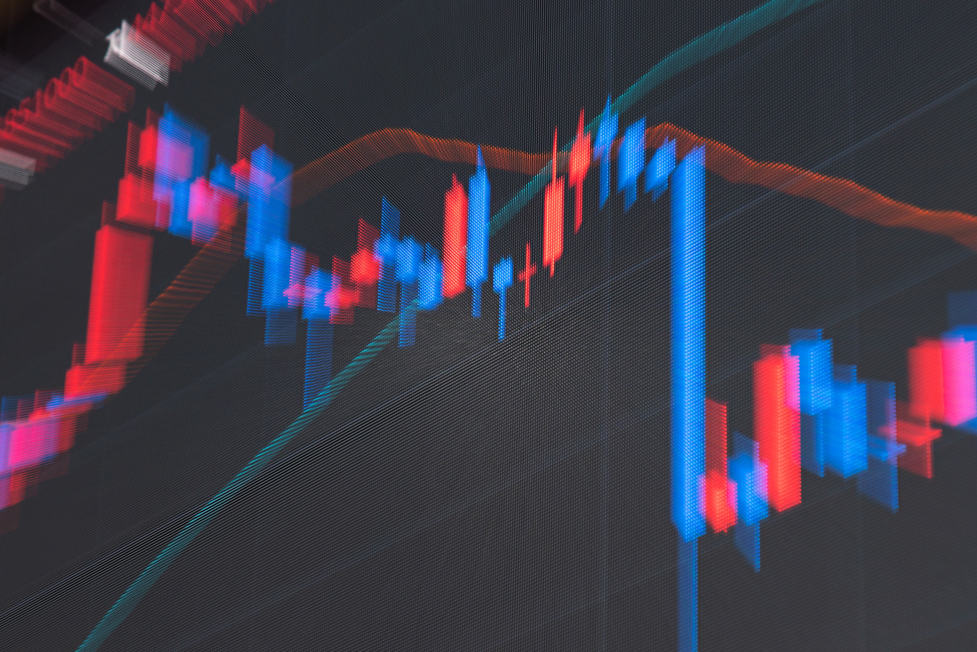 A Candlestick Chart On A Screen