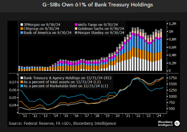 G-SIBs Own 61% of Bank Treasury Holdings