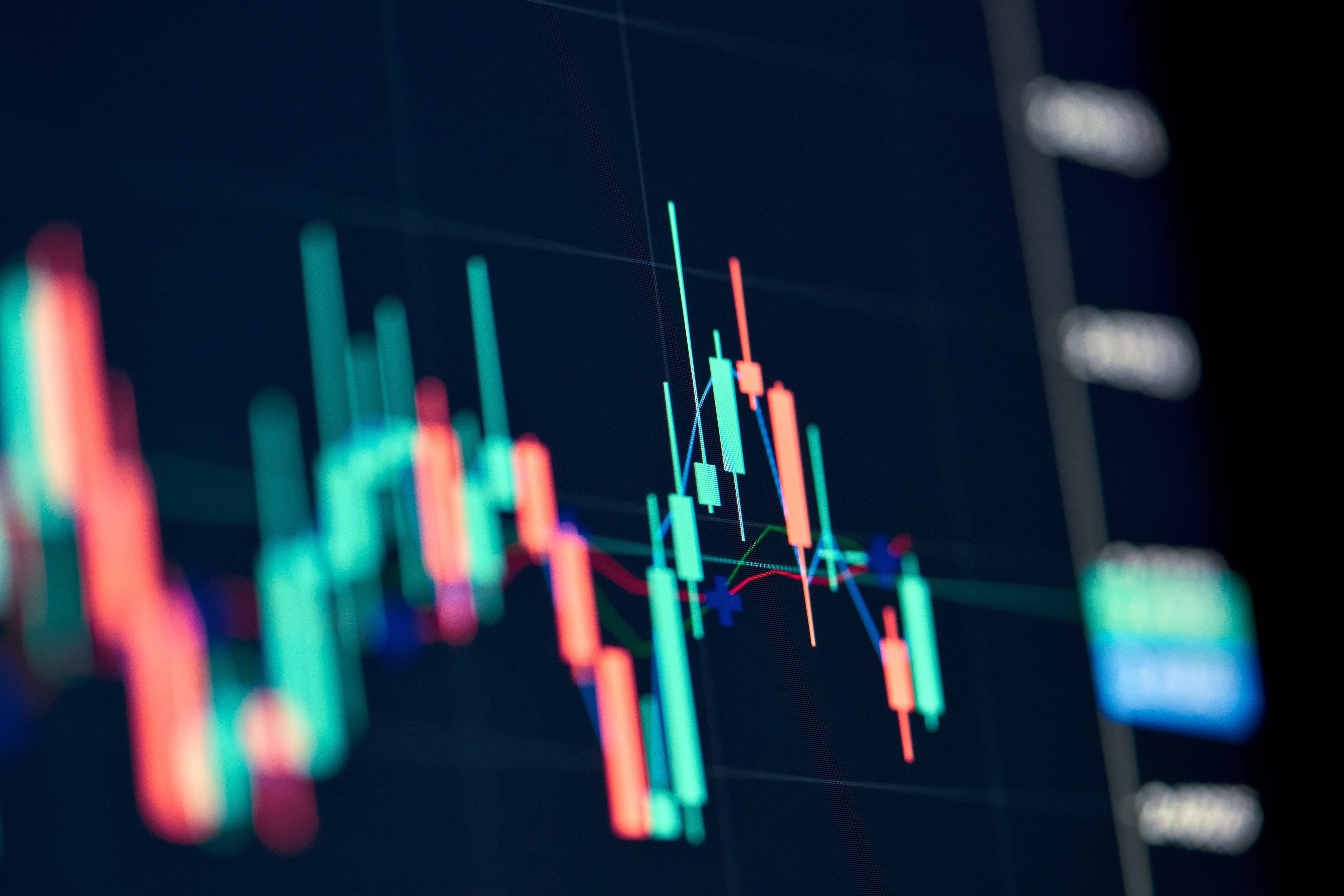 Stockmarket online trading chart candlestick