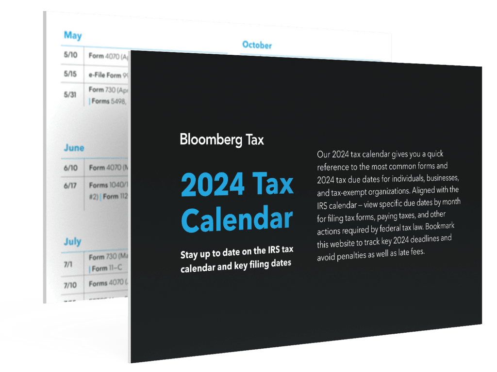 2024 Federal Tax Calendar Bloomberg Tax