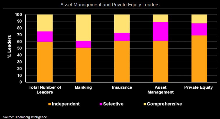 Chart showing Asset Management and Private Equity Leaders