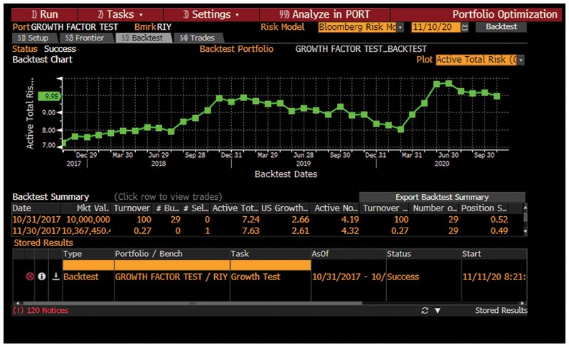 Analyze in PORT button to examine the portfolio’s performance further