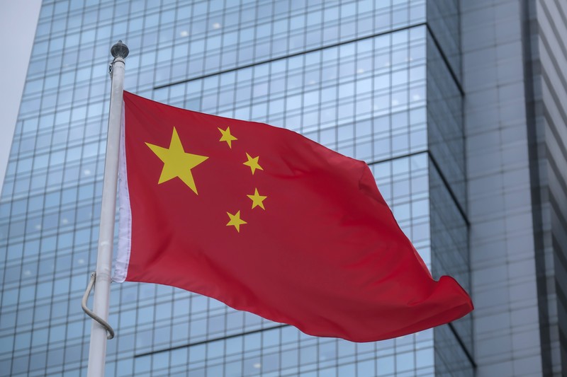 China's national flag in Hong Kong.