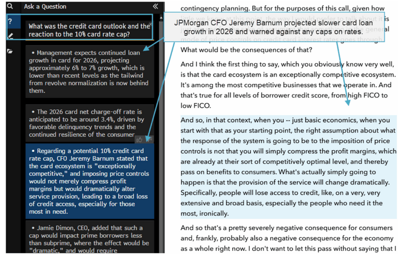 JPMorgan CFO projected slower card loan growth in 2026