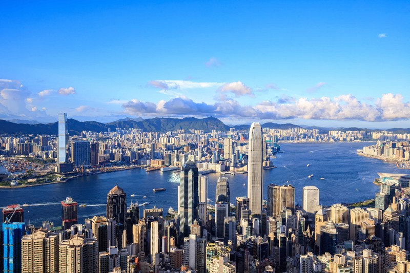 Buildings and mountains in Hong Kong