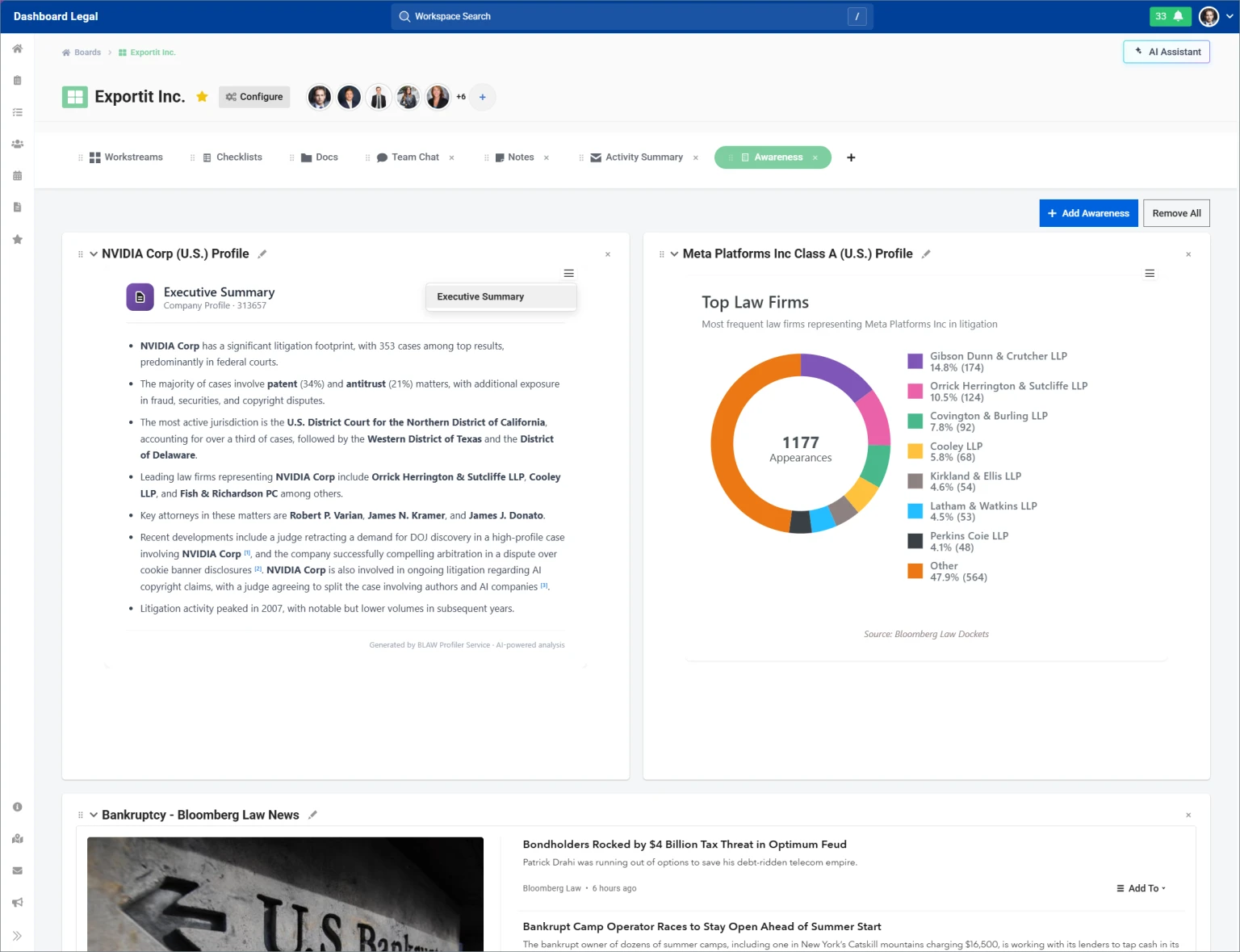 Legal project management and collaboration tool - Bloomberg Law