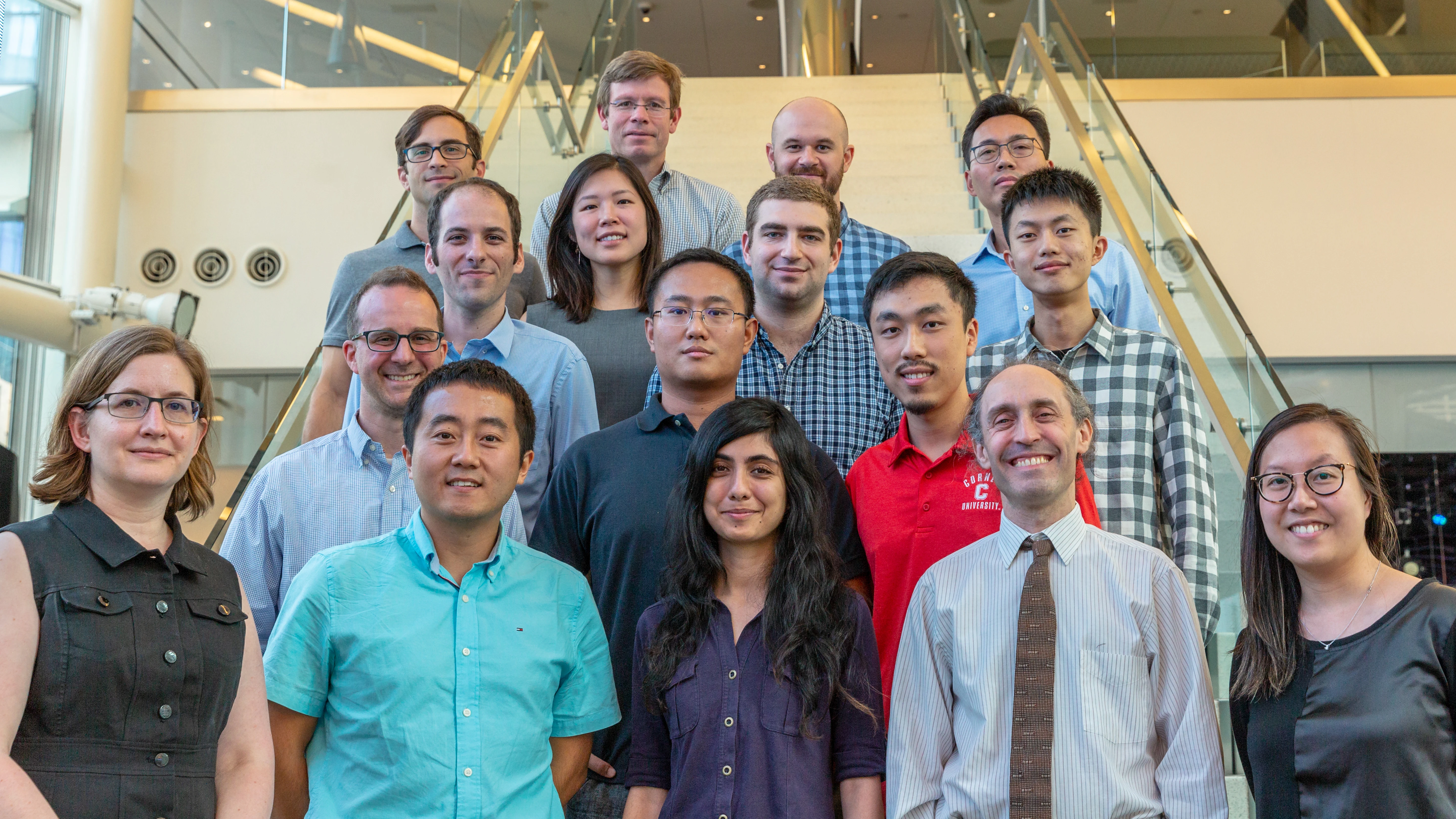 Bloomberg's Ph.D. Fellows for 2018-2019 accompanied by their academic advisors and members of Bloomberg's Data Science team (Photographer: Lori Hoffman/Bloomberg)