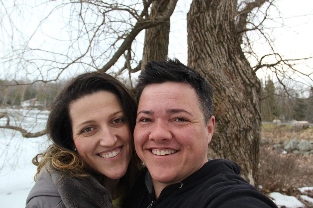 Stella (left) and her husband, Cello, celebrate their second anniversary.