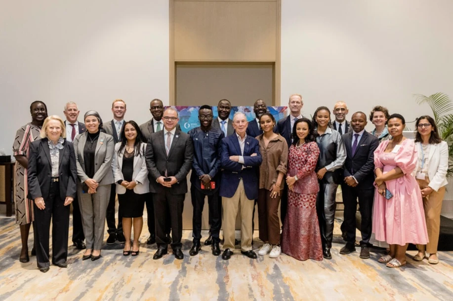 GFANZ Co-Chair Michael R. Bloomberg and GFANZ Vice Chair Mary Schapiro accompanied by The GFANZ Africa Advisory Board on November 7, 2022, convening for its inaugural in-person meeting at COP27 in Sharm El-Sheikh, Egypt.