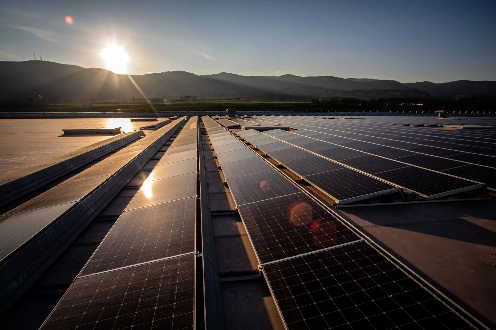 A solar panel farm