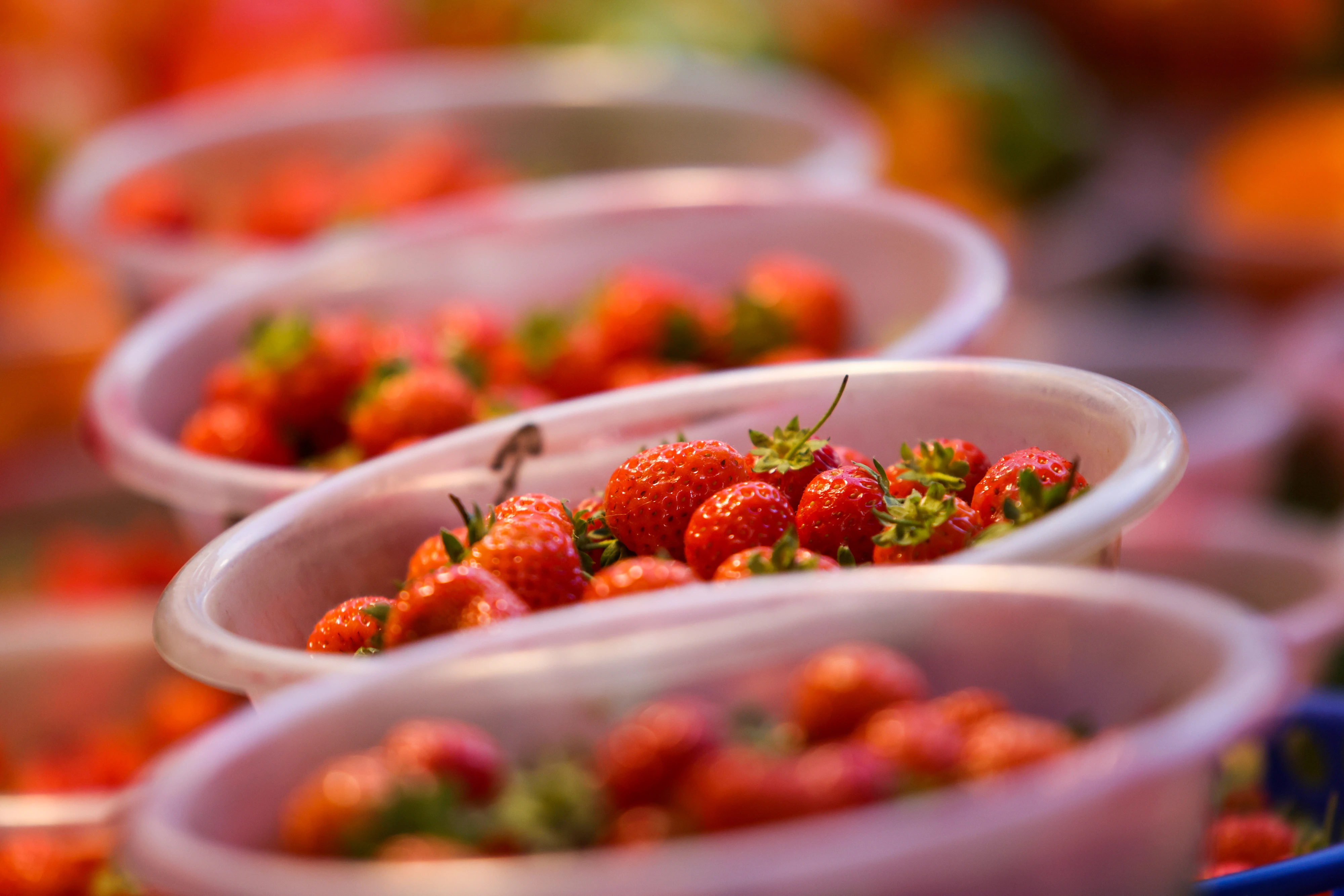 bowls of strawberries