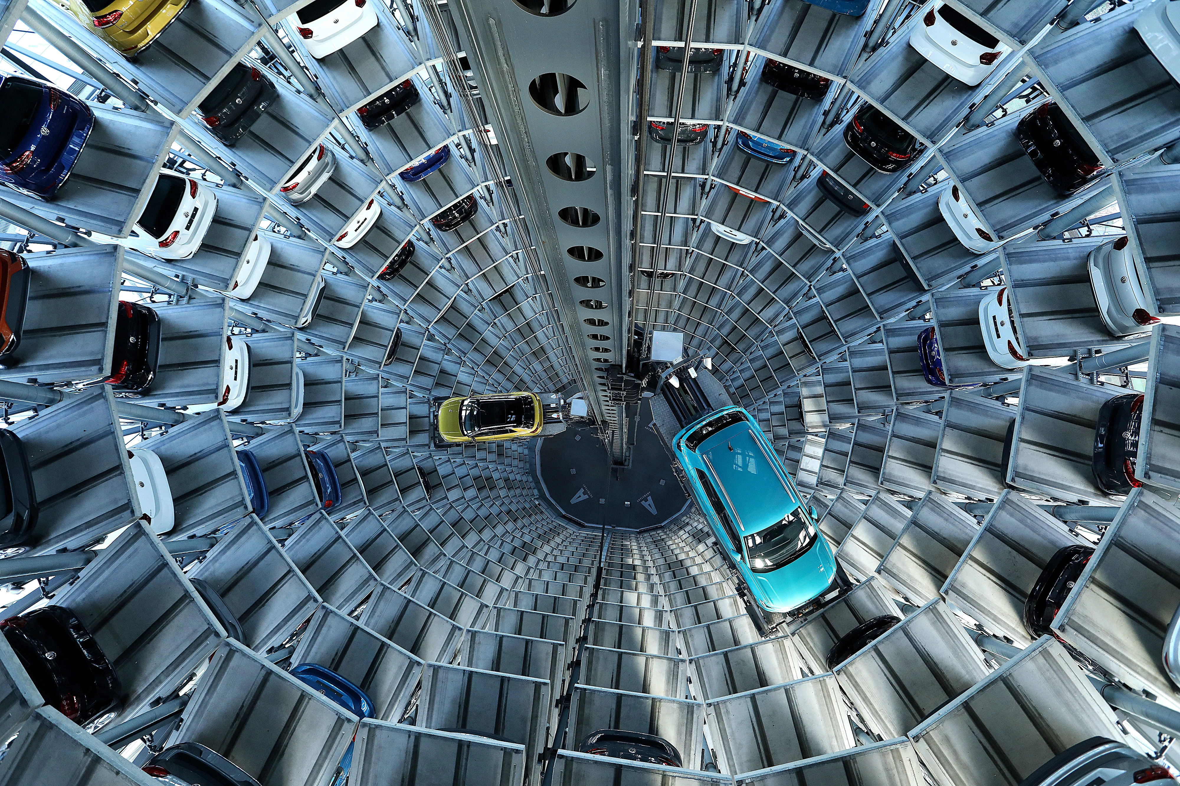 Cars at VW headquarters