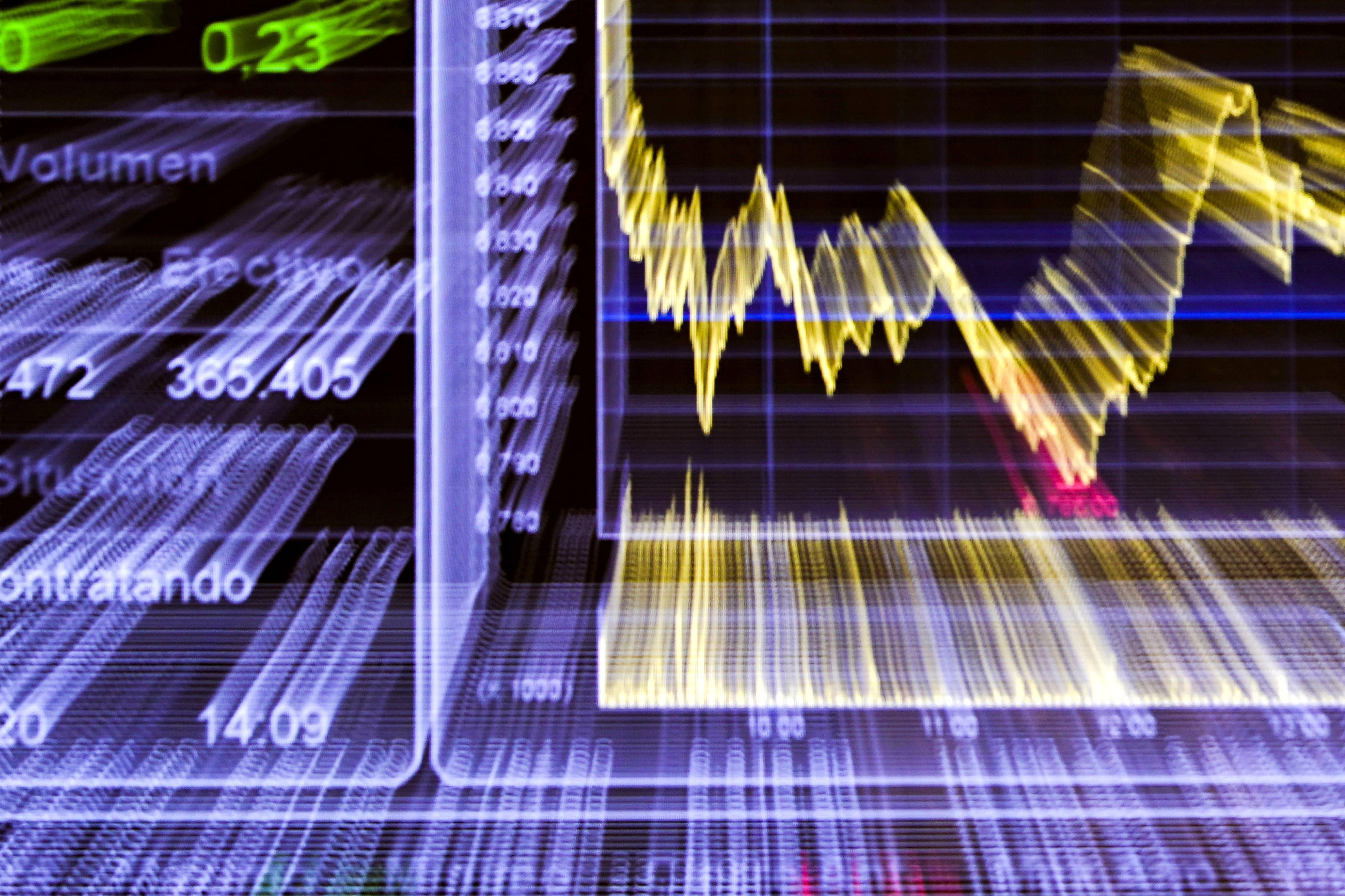 Stock market movements on an electronic display
