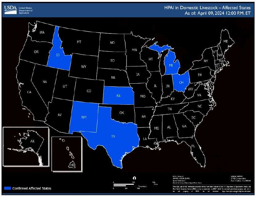 Confirmed Cases of HPAI in Domestic Livestock
