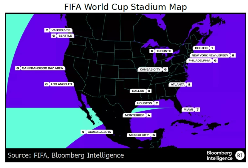 FIFA World Cup Stadium Map