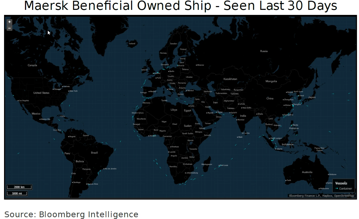 Maersk Benefi cial Owned Ship - Seen Last 30 Days Source: Bloomberg