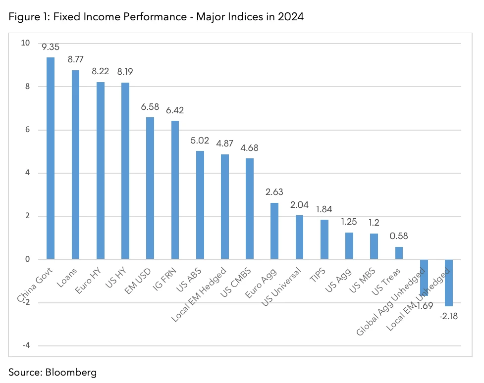 Fixed Income Performance - Major Indices in 2024
