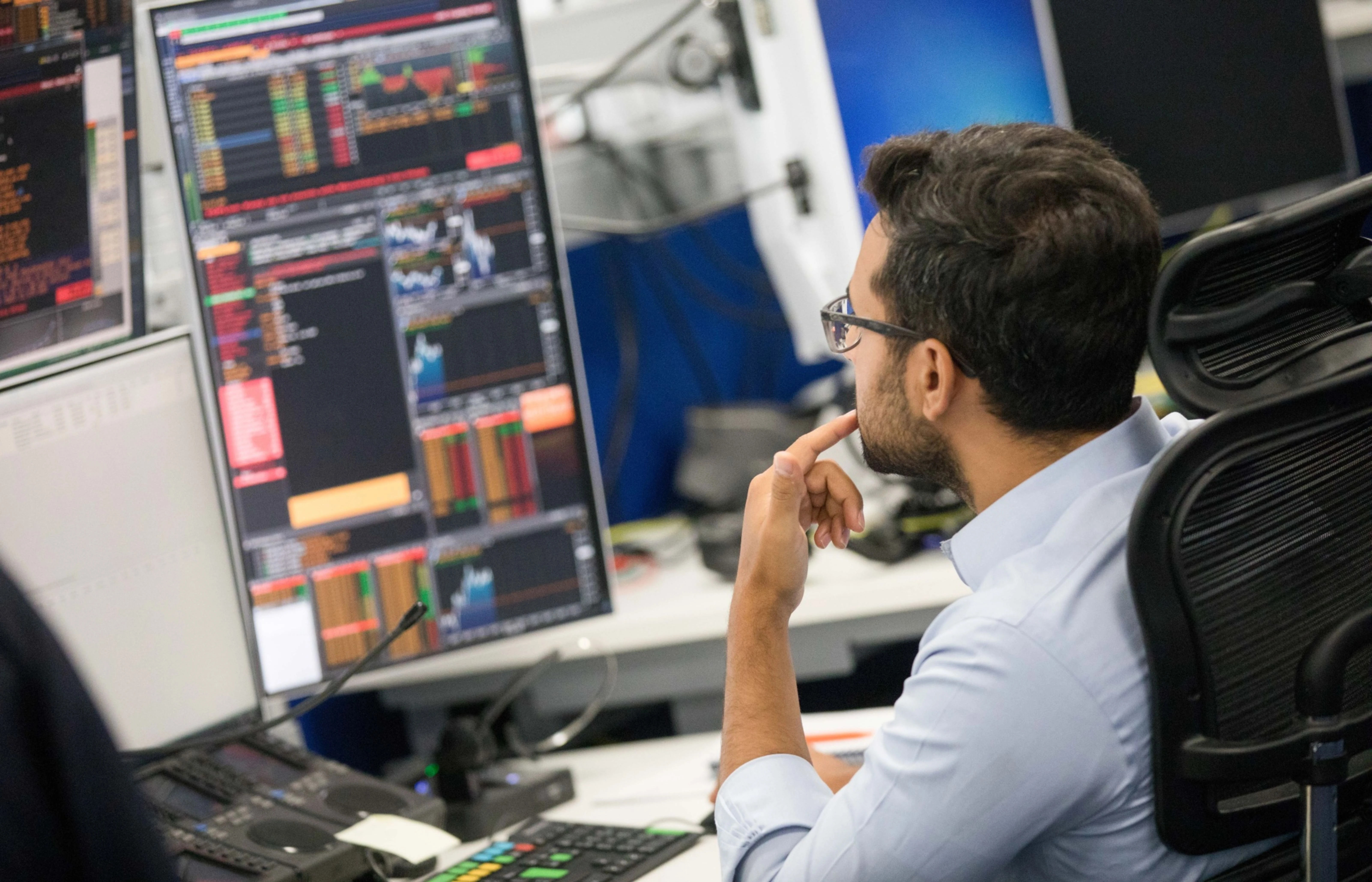 Man working at a computer