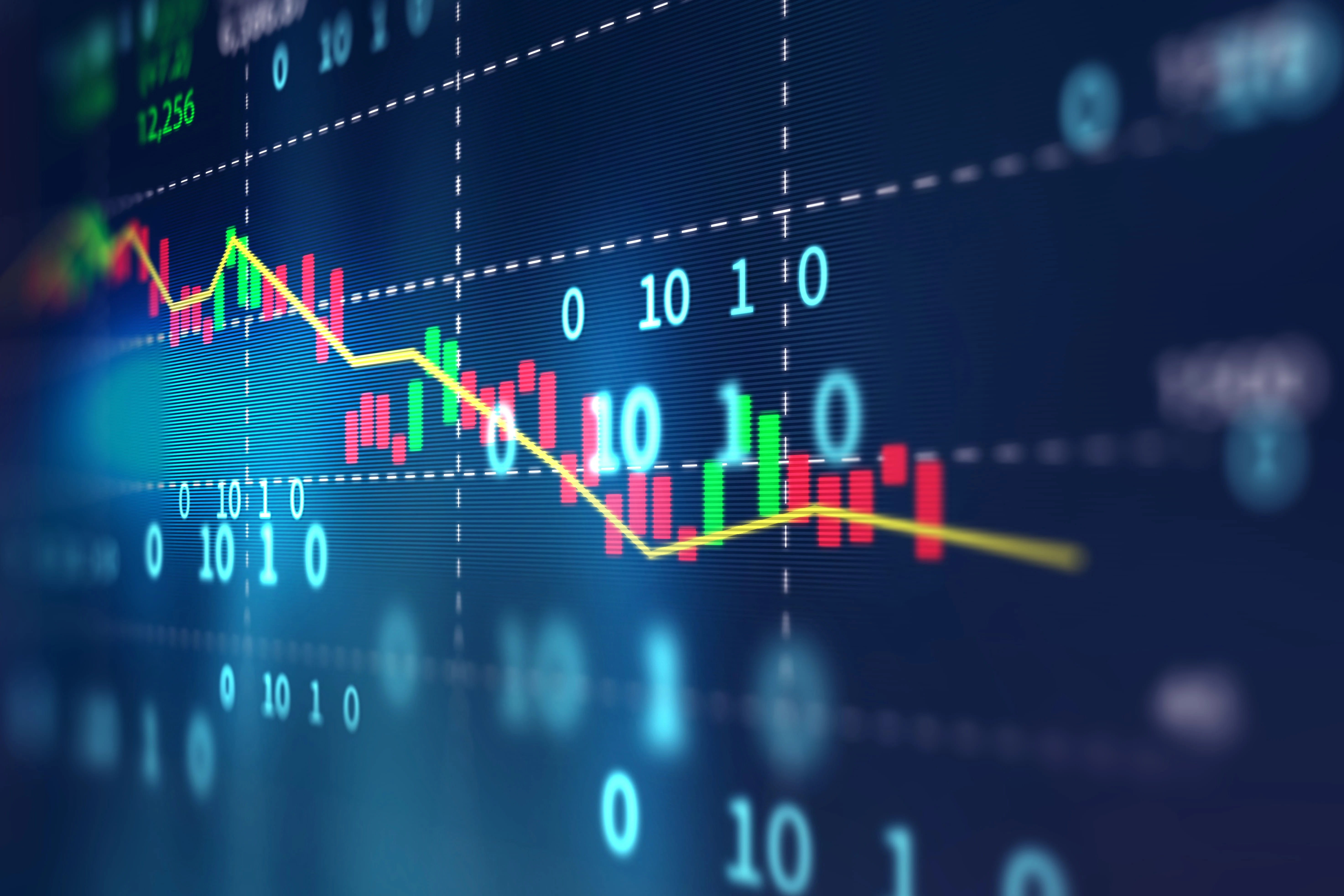 financial stock market graph on technology abstract background