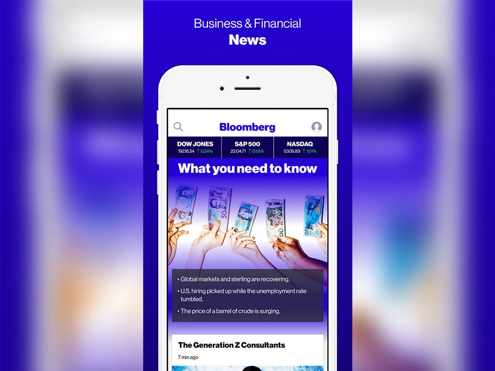 The first mobile app Bloomberg has built using React Native uses it to feature the latest business and financial news.